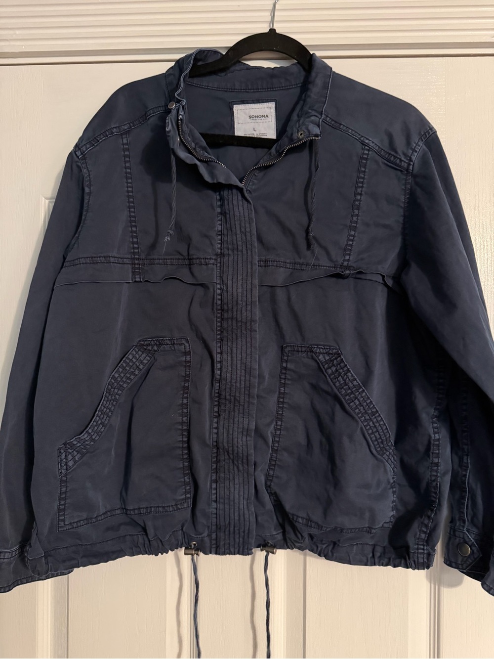 Sonoma Navy Utility Drawstring Jacket